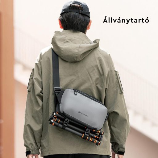 K&F Concept Alpha Sling 10L, fotós oldaltáska, fekete szürke