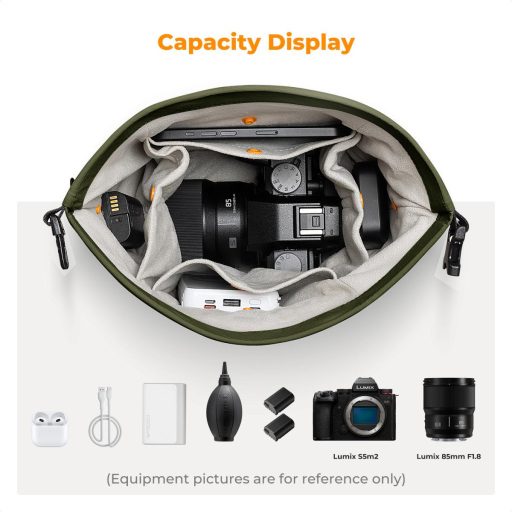 K&F Concept Urban Wander 11, 5L, fotós oldaltáska, zöld