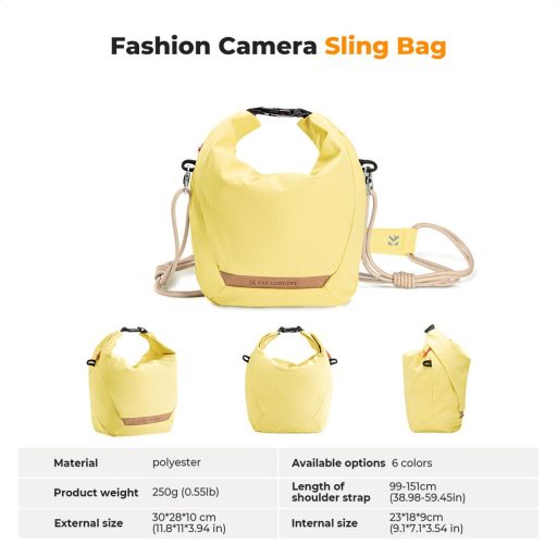 K&F Concept Urban Wander 11, 5L, fotós oldaltáska, sárga