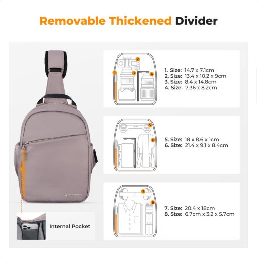 K&F Concept U08 egyvállas mini fotós hátizsák, 5L, rózsaszín