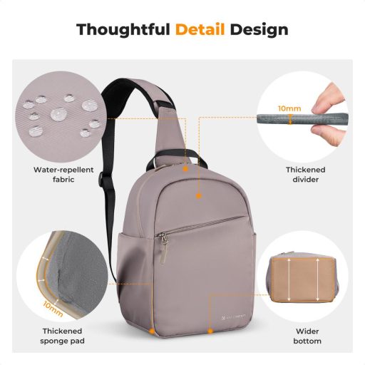 K&F Concept U08 egyvállas mini fotós hátizsák, 5L, rózsaszín