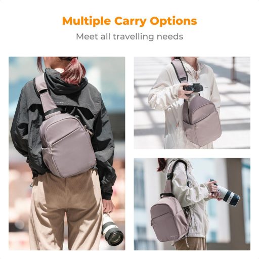 K&F Concept U08 egyvállas mini fotós hátizsák, 5L, rózsaszín