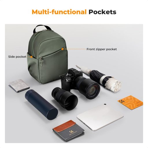 K&F Concept U08 egyvállas mini fotós hátizsák, 5L, zöld