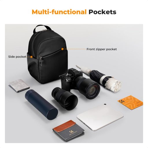 K&F Concept U08 egyvállas mini fotós hátizsák, 5L, fekete