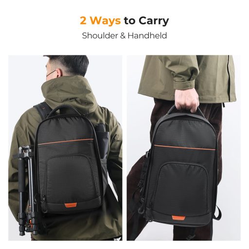 K&F Concept Nature Wander 05, 18L, fotós hátizsák, vízálló, esőhuzat, 15,6" laptoptartó, fekete