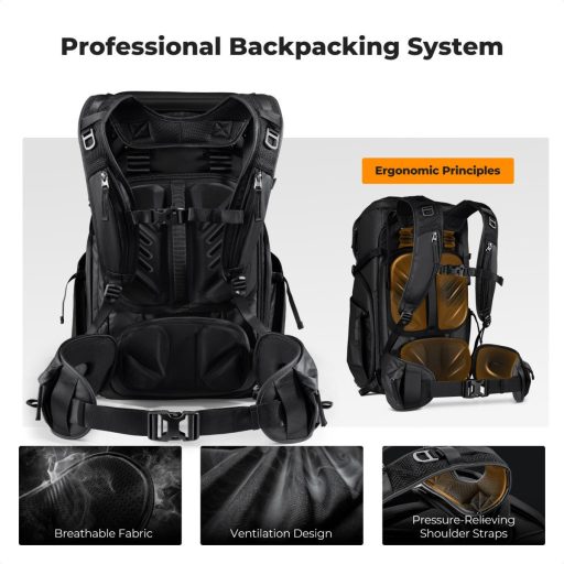 K&F Concept 30L Star Wander 02, fotós hátizsák, fekete