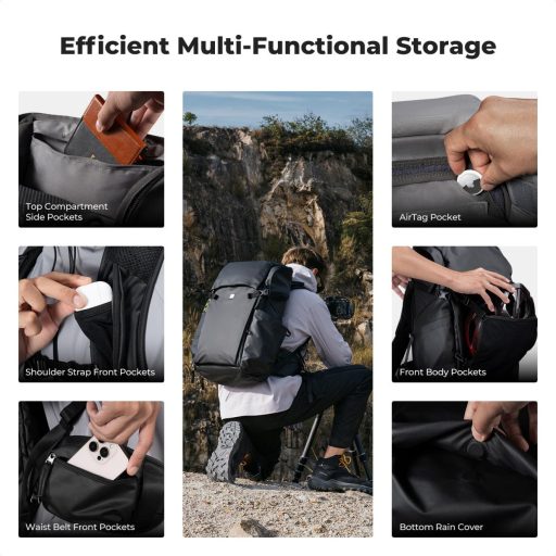 K&F Concept 30L Star Wander 02, fotós hátizsák, fekete