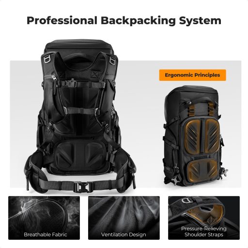 K&F Concept 40L Star Wander 05, fotós hátizsák, fekete
