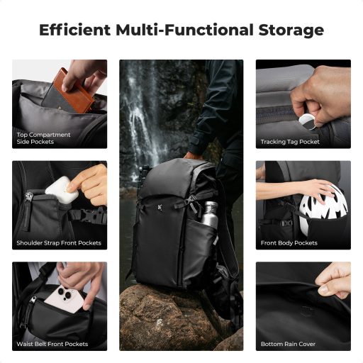 K&F Concept 40L Star Wander 05, fotós hátizsák, fekete