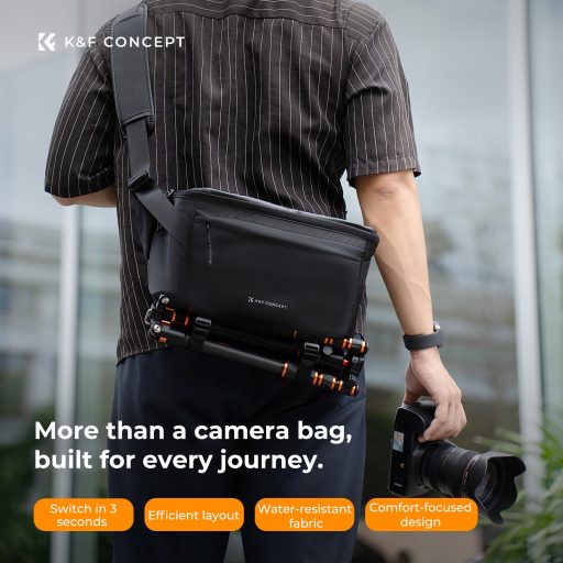 K&F Concept Urban Wander Sling, 12L fotos oldaltáska, fekete