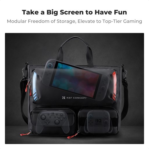 K&F Concept multifunkciós digitális eszköz tároló válltáska, 15,6" laptophoz, fekete