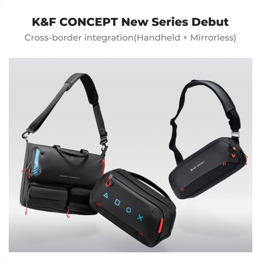 K&F Concept multifunkciós digitális eszköz tároló válltáska, 15,6" laptophoz, fekete