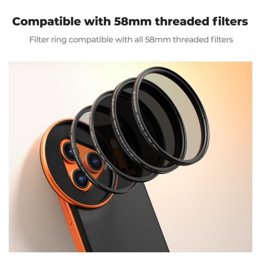 K&F Concept MagSafe szűrőtartó adapter 58 mm ND2-32 VND szűrővel, iPhone 17 Pro