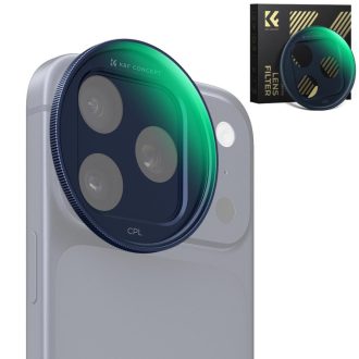   K&F Concept CPL Snap-on szűrő, HD bevonat, vízálló, karcálló, kék,  iPhone 17 Pro/Max