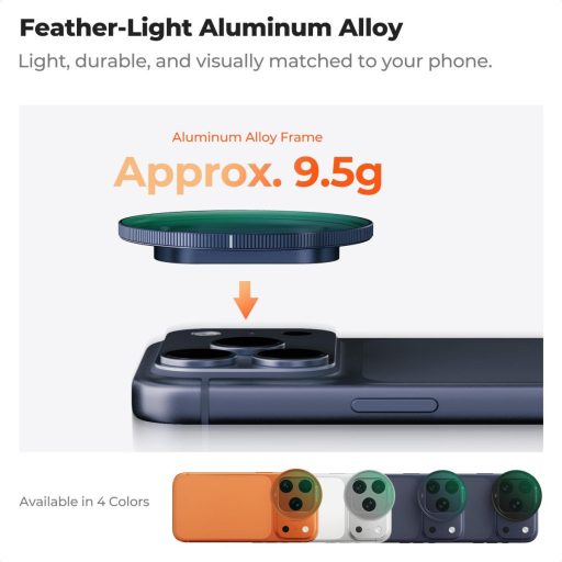 K&F Concept CPL Snap-on szűrő, HD bevonat, vízálló, karcálló, kék,  iPhone 17 Pro/Max