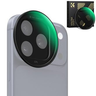   K&F Concept CPL Snap-on szűrő, HD bevonat, vízálló, karcálló, fekete,  iPhone 17 Pro/Max