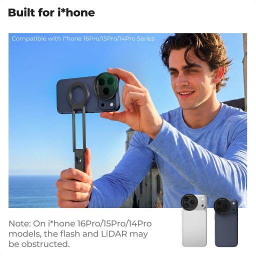 K&F Concept CPL Snap-on szűrő, HD bevonat, vízálló, karcálló, fekete,  iPhone 17 Pro/Max