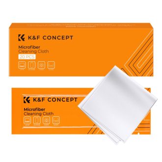   K&F Concept 20db mikroszálas törlőkendő, 15x15cm, száraz, fehér