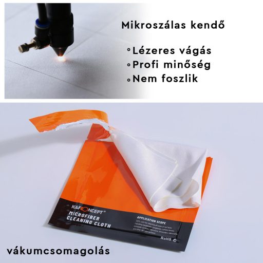 K&F Concept 20db mikroszálas törlőkendő, 15x15cm, száraz, fehér