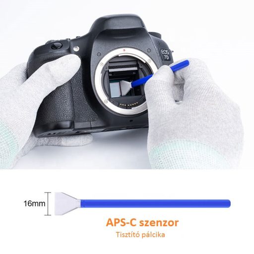 K&F Concept kamera aps-c érzékelő tisztító szett, 16 mm, 10 db-os + 20 ml tisztító folyadékkal