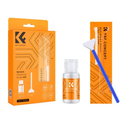 K&F Concept kamera full frame tisztító szett, 24 mm, 10 db-os + 20 ml tisztító folyadékkal