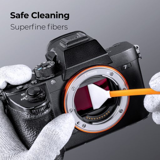 K&F Concept dupla fejes 24 mm-es tisztítópálca készlet, Full Frame, 10 db + 20 ml tisztító folyadék