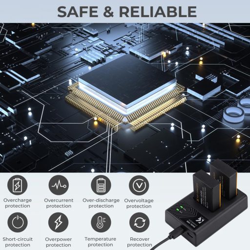 K&F Concept hordozható dupla LC-E17 akkumulátor töltő, USB-C, 2db LP-E17 akkumulátorhoz