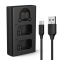 K&F Concept hordozható dupla BC-TRW akkumulátor töltő, LCD, USB-C, 2db FW50 akkumulátorhoz