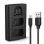 K&F Concept hordozható dupla BC-TRW akkumulátor töltő, LCD, USB-C, 2db FW50 akkumulátorhoz