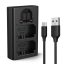 K&F Concept hordozható dupla BC-QZ1 akkumulátor töltő, LCD, USB-C, 2db FZ100 akkumulátorhoz