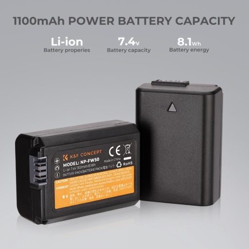 K&F Concept FW50 akkumulátor, 1100mAh