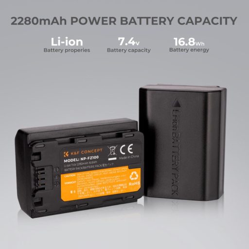 K&F Concept FZ100 akkumulátor, 2280mAh