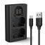 K&F Concept hordozható dupla NP-W235 akkumulátor töltő, LCD, USB-C, 2db NP-W235 akkumulátorhoz