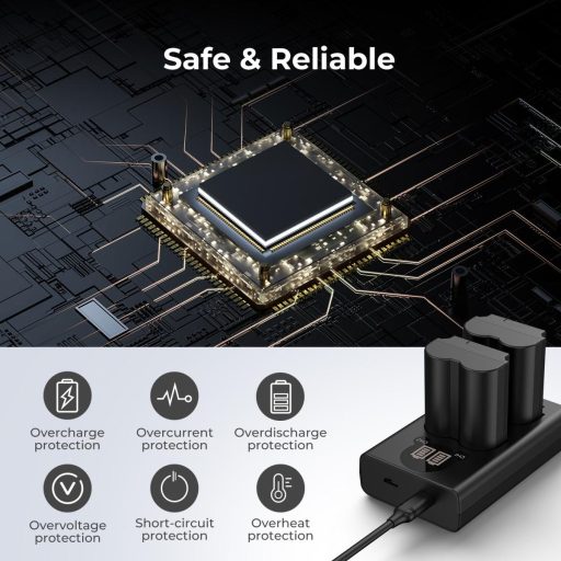 K&F Concept hordozható dupla NP-W235 akkumulátor töltő, LCD, USB-C, 2db NP-W235 akkumulátorhoz