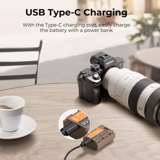 K&F Concept NP-FZ100 akkumulátor 2280mAh, USB-C csatlakozóval