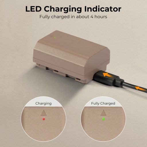 K&F Concept NP-FZ100 akkumulátor 2280mAh, USB-C csatlakozóval