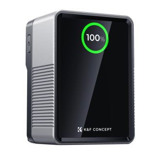   K&F Concept V-Mount Mini Pro akkumulátor, 99Wh, 14.8V, 6700mAH, 100W, BP, D-TAP, TFT kijelző, fekete