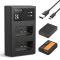 K&F Concept hordozható dupla USB-C akkumulátor LC-E10 töltő + 2db LP-E10 akkumulátor 1200mAh