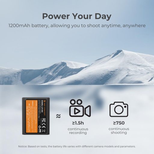 K&F Concept hordozható dupla USB-C akkumulátor LC-E10 töltő + 2db LP-E10 akkumulátor 1200mAh