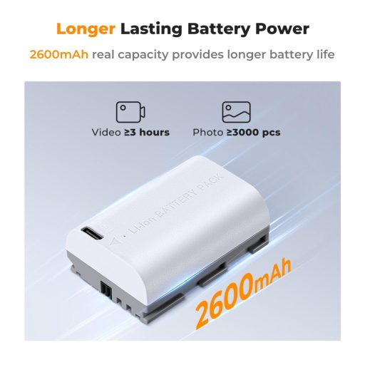 K&F Concept LP-E6NH akkumulátor, 2db, 2250mAh, USB-C csatlakozóval