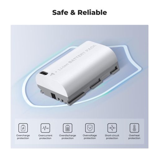 K&F Concept LP-E6NH akkumulátor, 2db, 2250mAh, USB-C csatlakozóval
