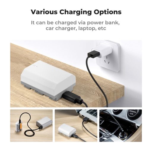 K&F Concept NP-FZ100 akkumulátor, 2db, 2600mAh, USB-C csatlakozóval