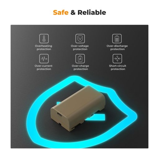 K&F Concep NP-F550 akkumulátor 3500mAh, USB-C csatlakozóval