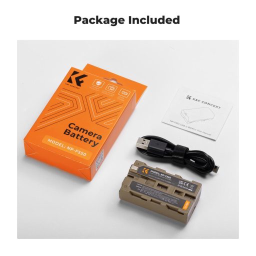 K&F Concep NP-F550 akkumulátor 3500mAh, USB-C csatlakozóval