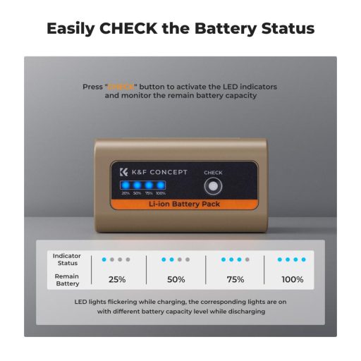 K&F Concep NP-F970 akkumulátor 10500mAh, USB-C csatlakozóval