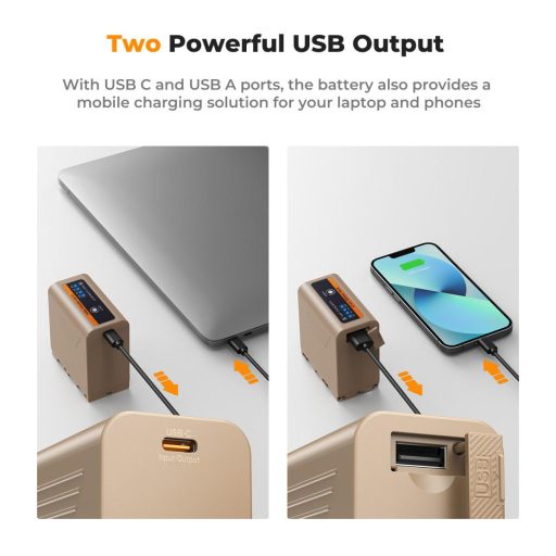 K&F Concep NP-F970 akkumulátor 10500mAh, USB-C csatlakozóval