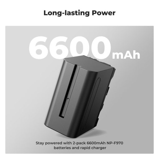 K&F Concept hordozható dupla USB-C akkumulátor NP-F970 töltő + 2db NP-F970 akkumulátor 6600mAh