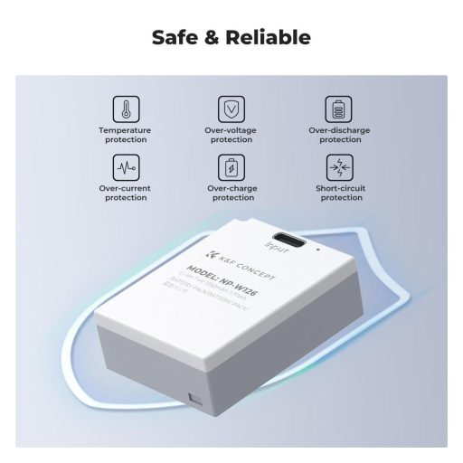 K&F Concept NP-W126 akkumulátor 1050mAh, USB-C csatlakozóval, 2db
