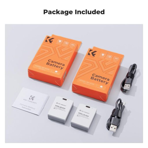 K&F Concept NP-W126 akkumulátor 1050mAh, USB-C csatlakozóval, 2db