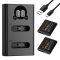 K&F Concept hordozható dupla USB-C akkumulátor BJ-11 töltő, LCD + 2db DB-110 akkumulátor 1100mAh